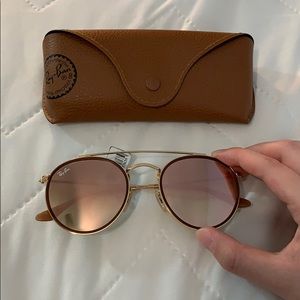 Authentic. Rose Gold Flash Double Bridge Round